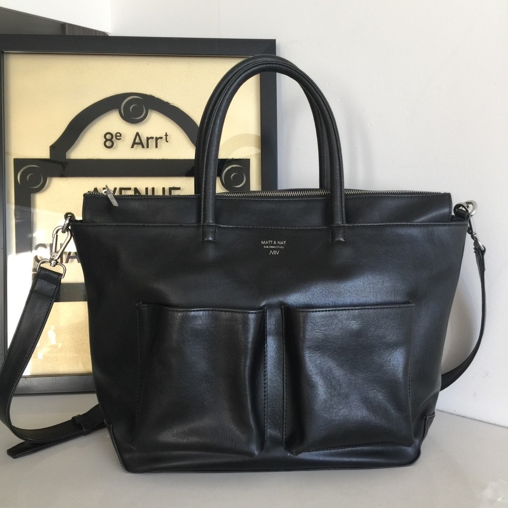 Matt & Nat Black Women's Tote Bag, Laptop Bag, Diaper Bag
